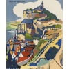 Affiche Tourisme Originale, Maurice Barbey, Les Gorges du Tarn et l’Aven-Armand, PLM, Chemins de Fer, Transport, Voyage, Trains, Autocars, Carte, Plan, Lignes, Réseau Ferroviaire, Rocamadour, Le Puy, Carcassonne, Millau, 1927 15