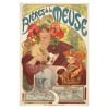 Affiche Art Nouveau Originale, Alphonse Mucha, Bières de la Meuse, Alcool, Boisson, Brasserie, Brasseur, Femme, Cheveux, Chevelure, Chope, Pinte, Mousse, Malt, Orge, Houblon, Blé, Fleurs, Pavot, Coquelicot, Allégorie, Déesse, Bar-le-Duc, Belle Epoque, 1897 10