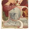 Affiche Art Nouveau Originale, Alphonse Mucha, Bières de la Meuse, Alcool, Boisson, Brasserie, Brasseur, Femme, Cheveux, Chevelure, Chope, Pinte, Mousse, Malt, Orge, Houblon, Blé, Fleurs, Pavot, Coquelicot, Allégorie, Déesse, Bar-le-Duc, Belle Epoque, 1897 15