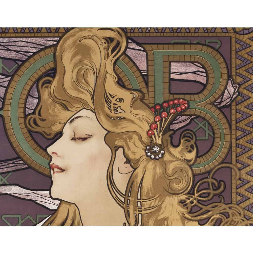 Affiche Art Nouveau, Alphonse Mucha, JOB, Femme, Cheveux, Chevelure, Cigarette, Tabac, Fumeur, Fumée, Cendre, Allégorie, Belle Epoque, 1896 6