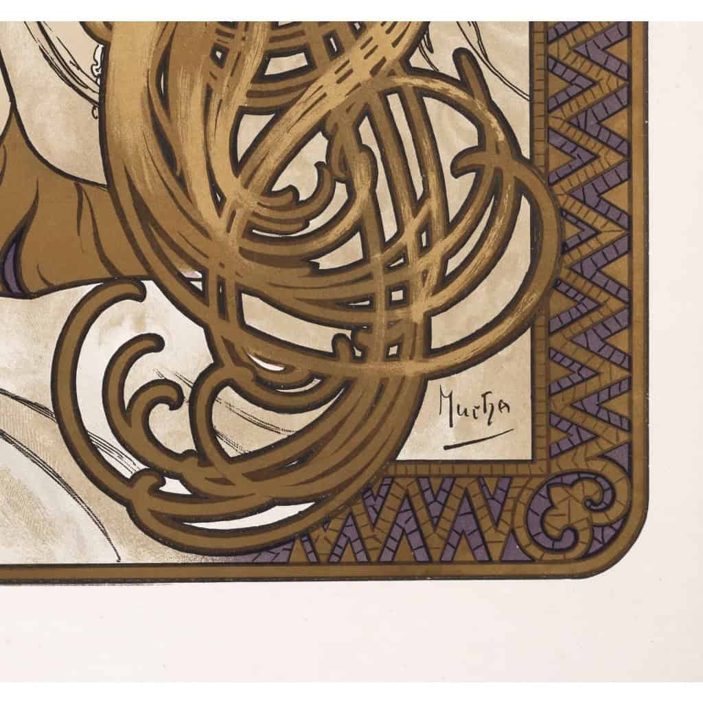 Affiche Art Nouveau, Alphonse Mucha, JOB, Femme, Cheveux, Chevelure, Cigarette, Tabac, Fumeur, Fumée, Cendre, Allégorie, Belle Epoque, 1896 8