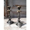 Pair of Art Nouveau candlesticks, spelter and bronze, 1900 15
