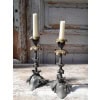 Pair of Art Nouveau candlesticks, spelter and bronze, 1900 14