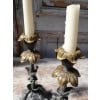 Pair of Art Nouveau candlesticks, spelter and bronze, 1900 16