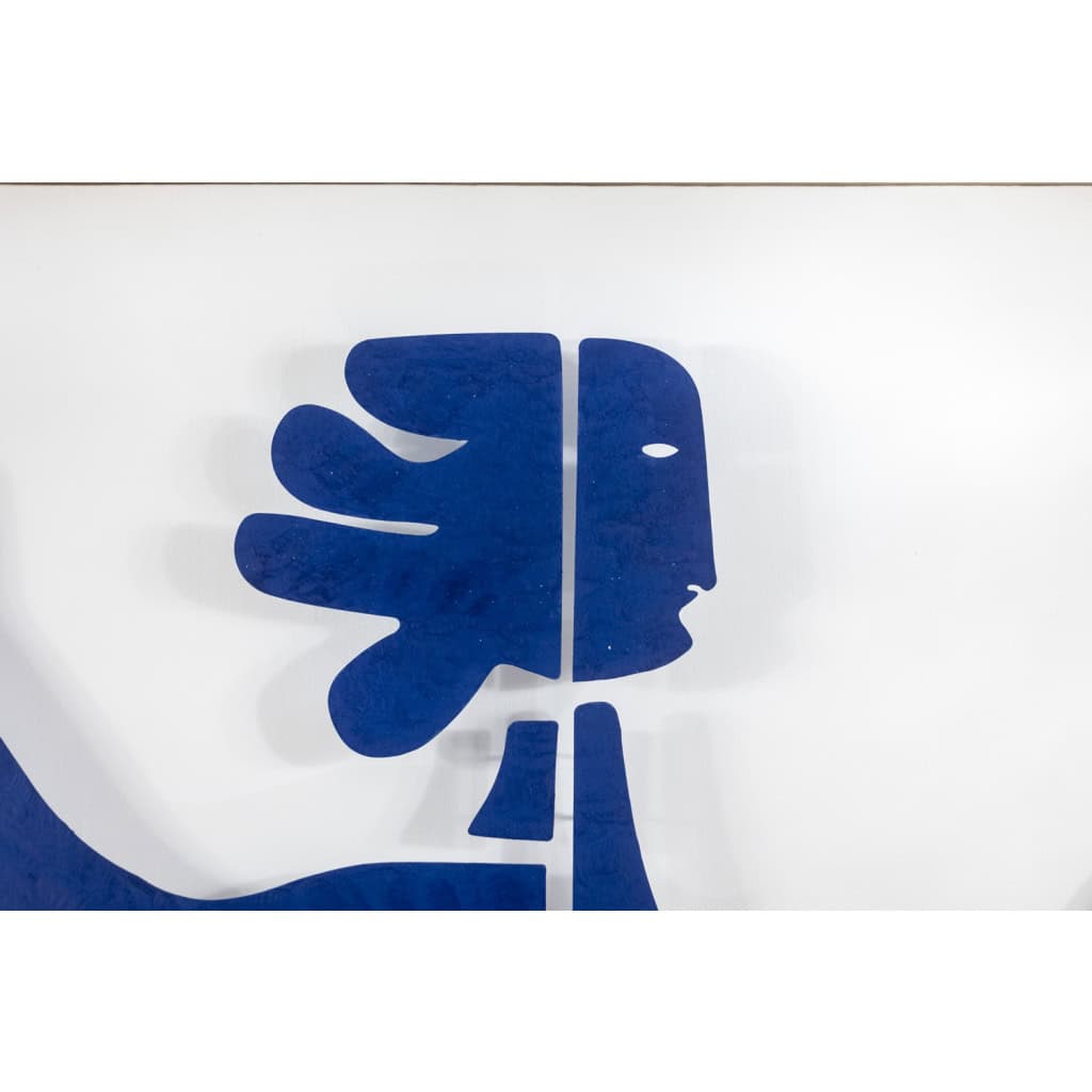 Panneau décoratif « Eva » en métal laqué bleu. Travail contemporain. LS?2309?C 7