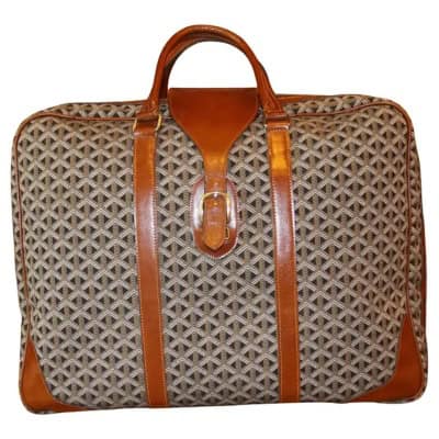 Valise Goyard en toile tissée, bagage Goyard, sac de voyage Goyard