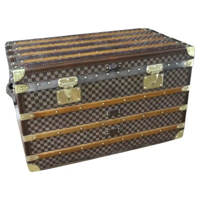Malle Moynat à damiers, malle Moynat courrier 100 cm 3