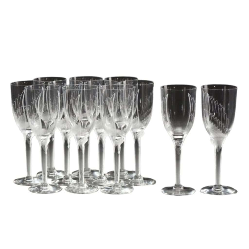 Marc Lalique : Douze flûtes à champagne « Ange » en Cristal 3