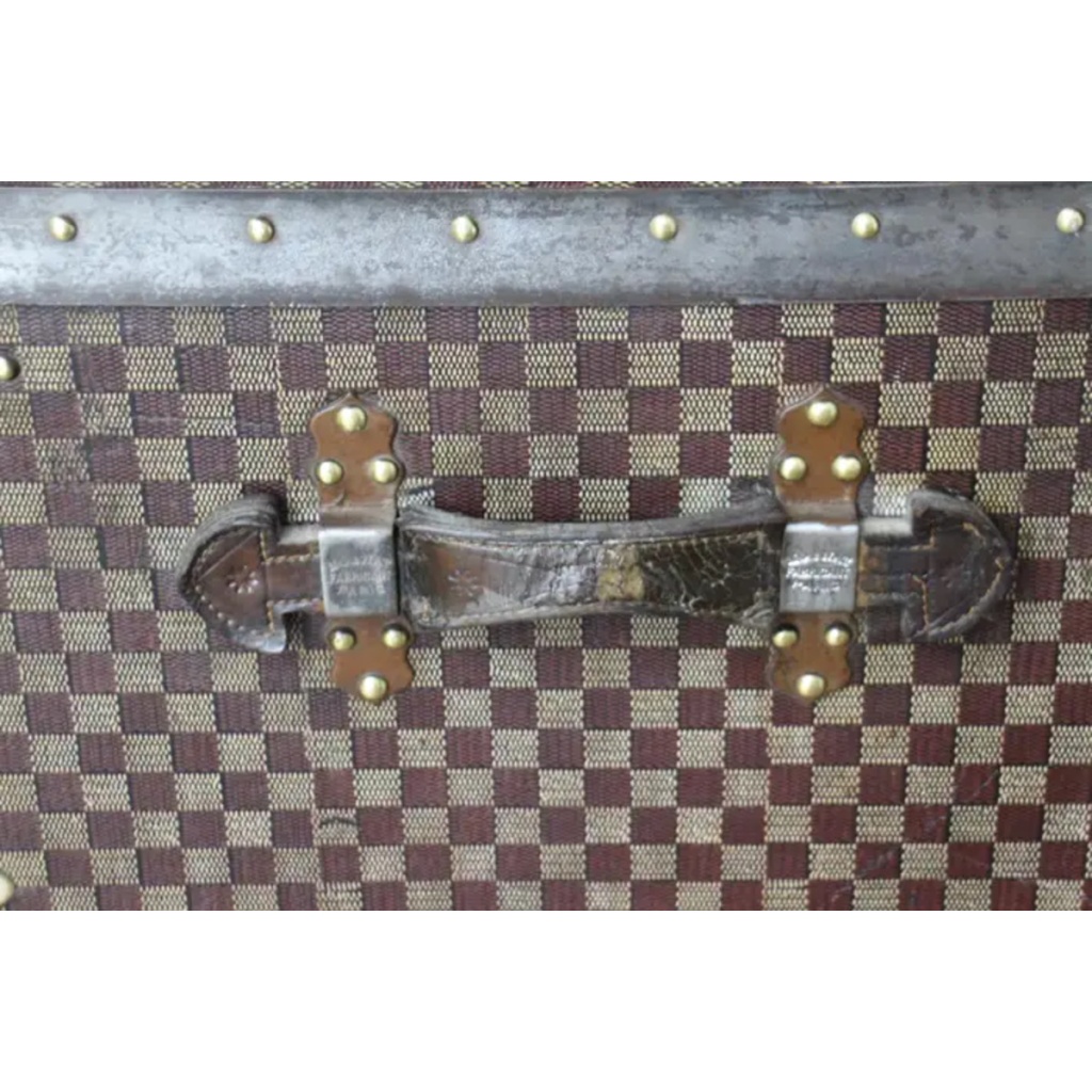 Malle Moynat à damiers, malle Moynat courrier 100 cm 12