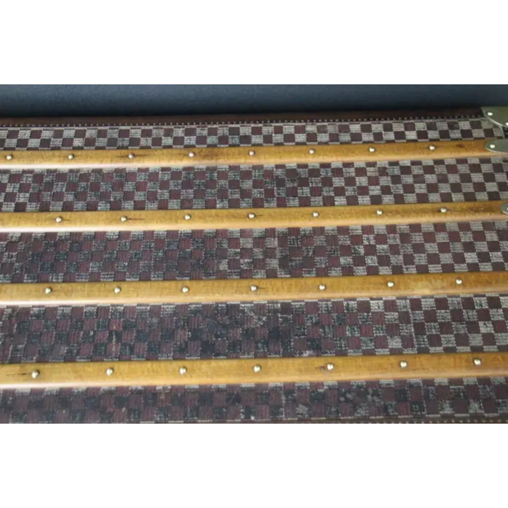 Malle Moynat à damiers, malle Moynat courrier 100 cm 14