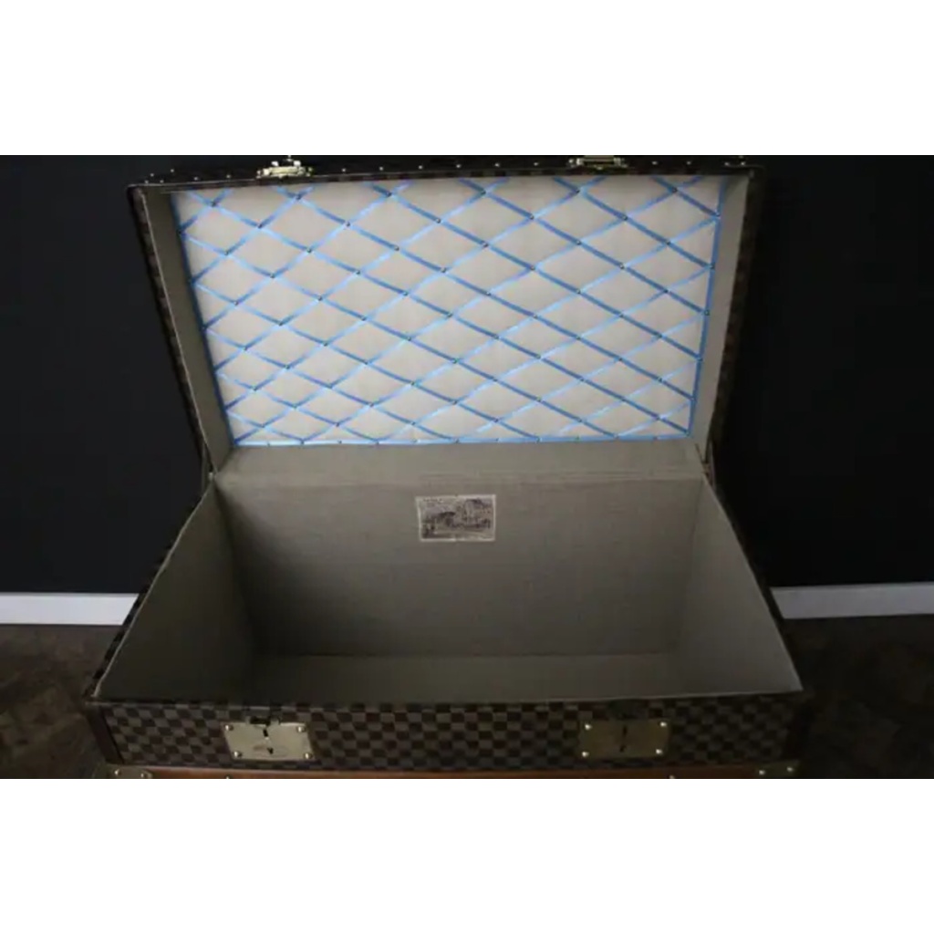 Malle Moynat à damiers, malle Moynat courrier 100 cm 15