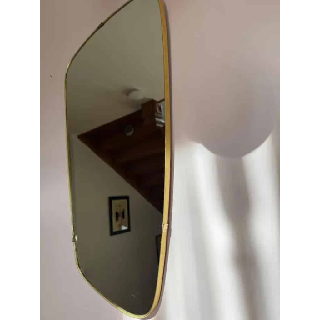 Miroir asymétrique en laiton de style Gio Ponti, Italie du milieu du siècle dernier, 1950 16