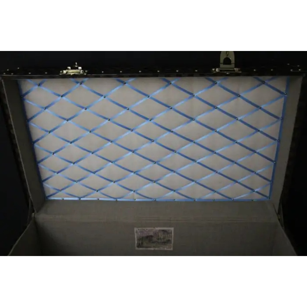 Malle Moynat à damiers, malle Moynat courrier 100 cm 19