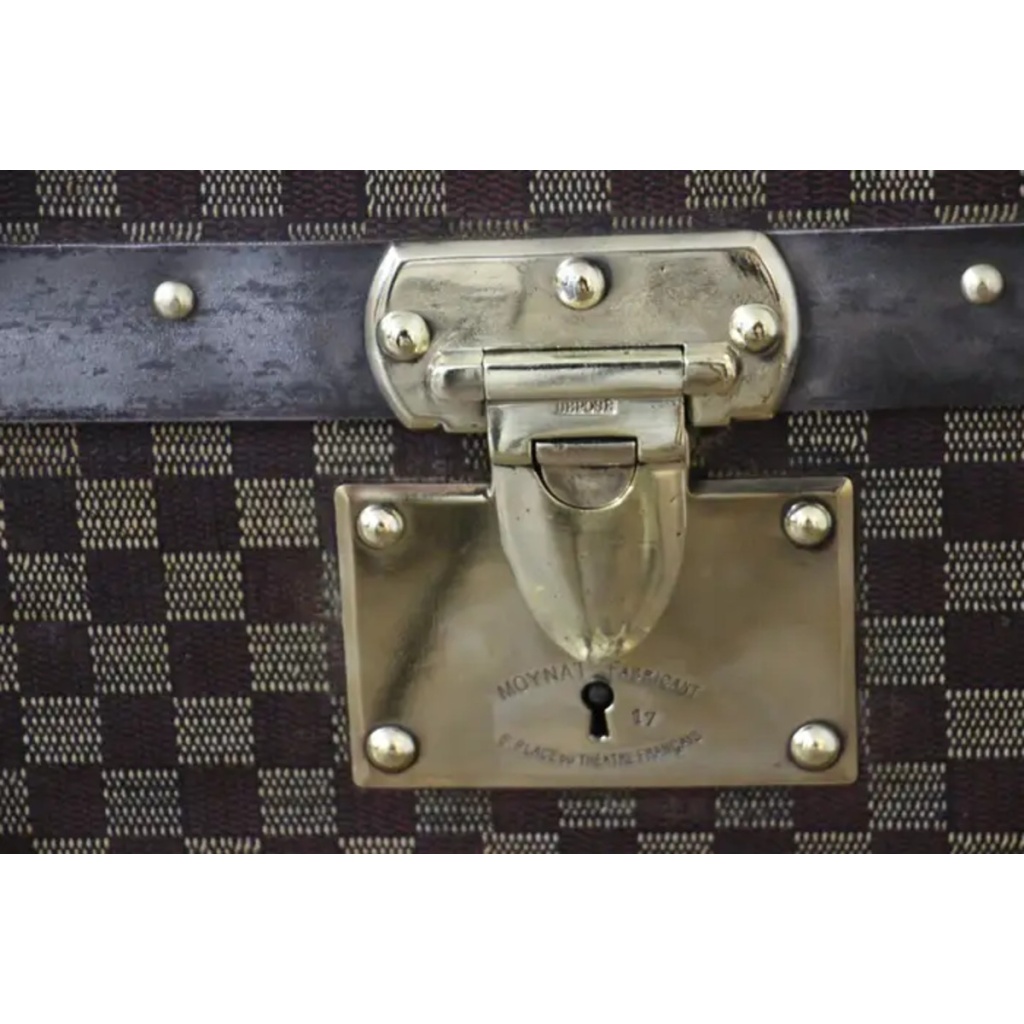 Malle Moynat à damiers, malle Moynat courrier 100 cm 21