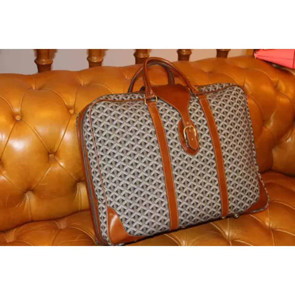 Valise Goyard en toile tissée, bagage Goyard, sac de voyage Goyard 4