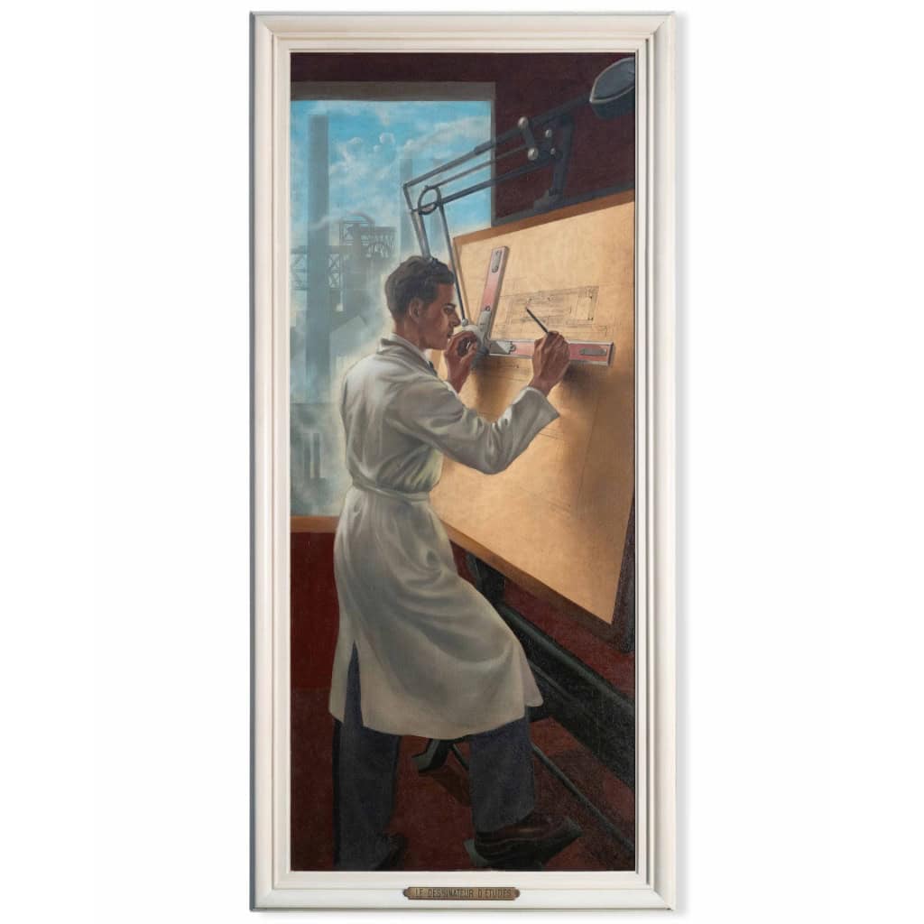 Max Ponty – 4 huiles sur toile se faisant suite. 1945. 14