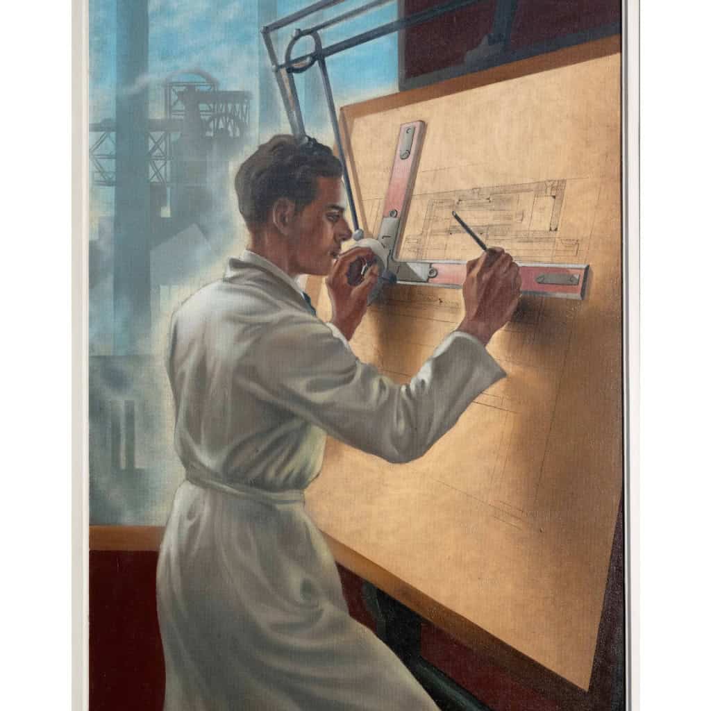 Max Ponty – 4 huiles sur toile se faisant suite. 1945. 13