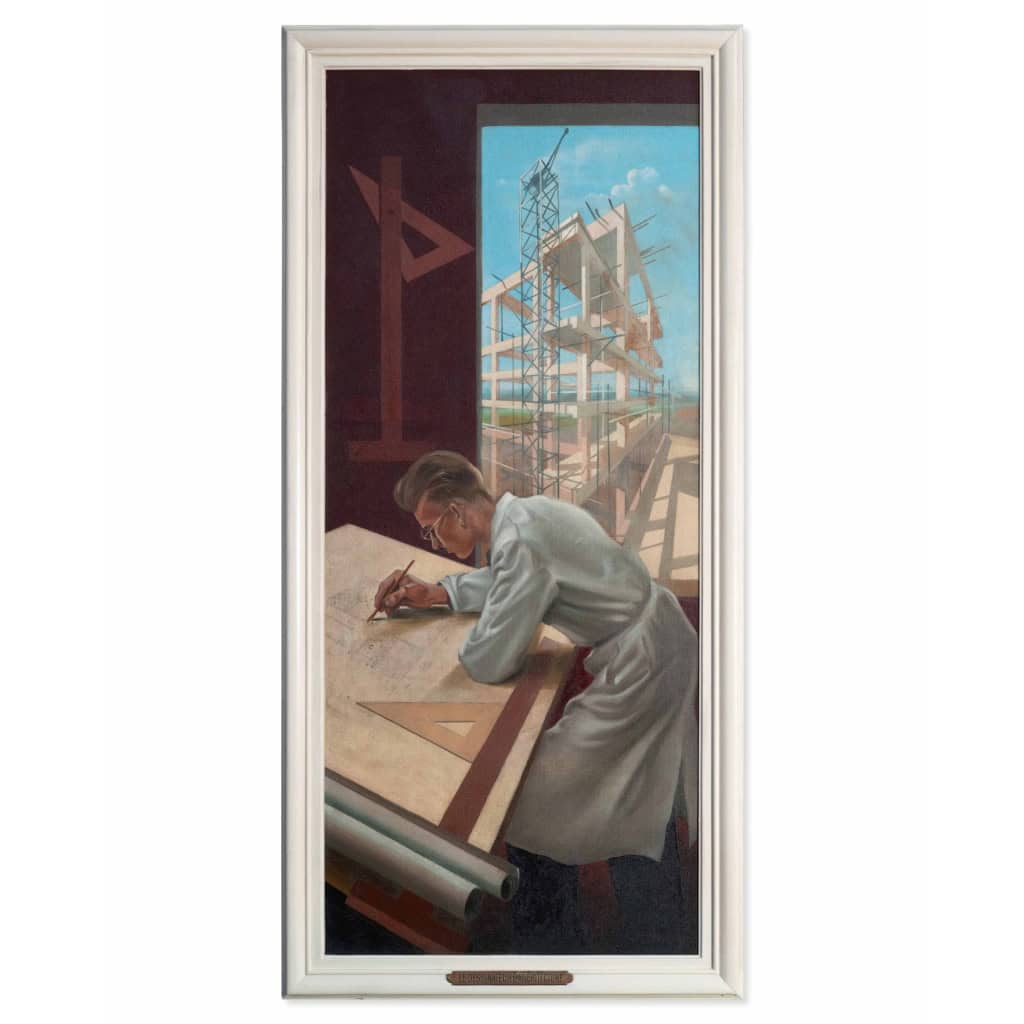 Max Ponty – 4 huiles sur toile se faisant suite. 1945. 8