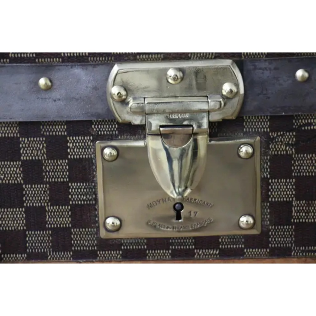 Malle Moynat à damiers, malle Moynat courrier 100 cm 5