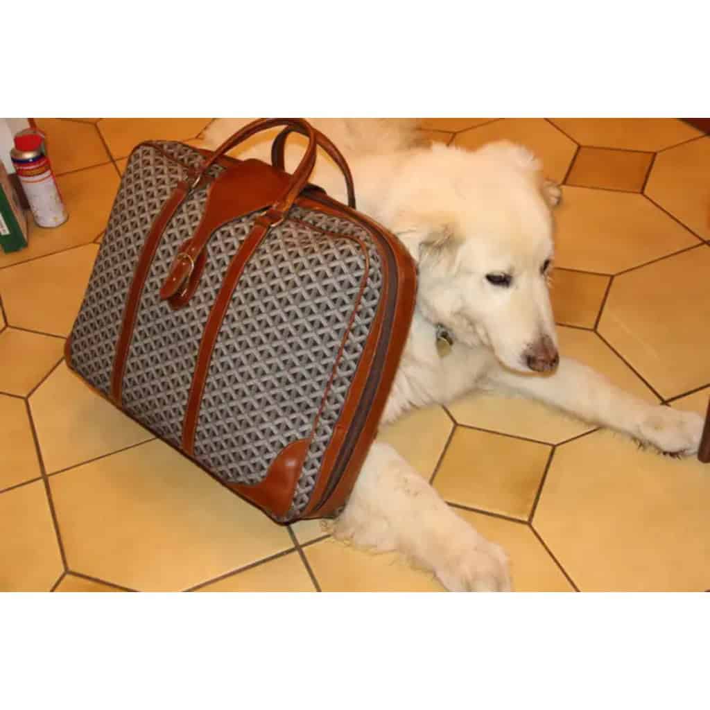 Valise Goyard en toile tissée, bagage Goyard, sac de voyage Goyard 5