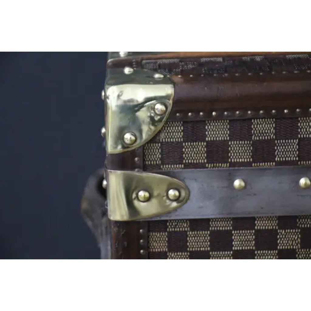 Malle Moynat à damiers, malle Moynat courrier 100 cm 6