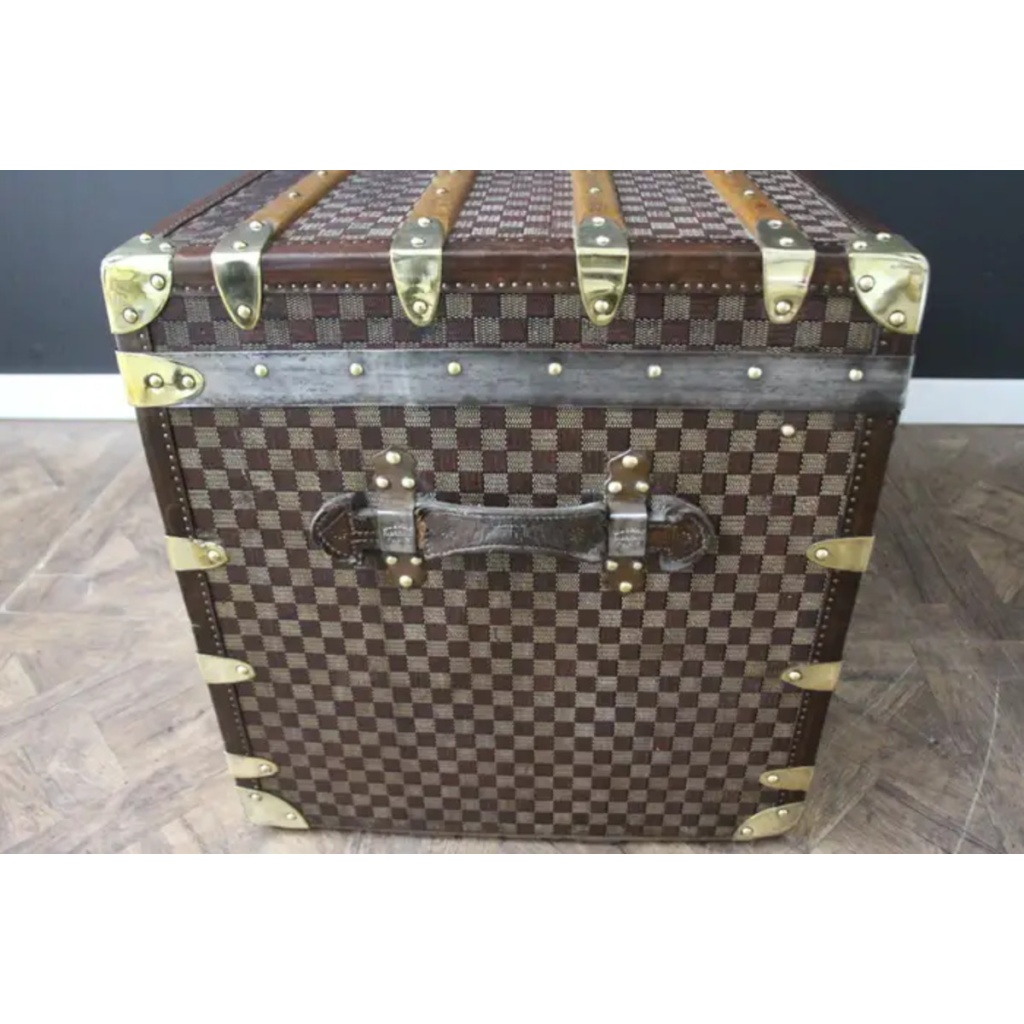Malle Moynat à damiers, malle Moynat courrier 100 cm 7