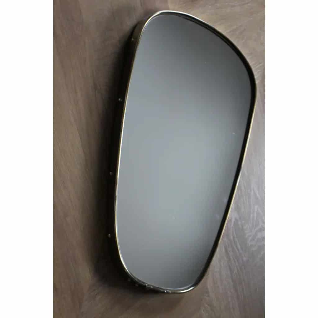 Miroir mural moderniste des années 1950 en laiton et chrome, style Gio Ponti 8