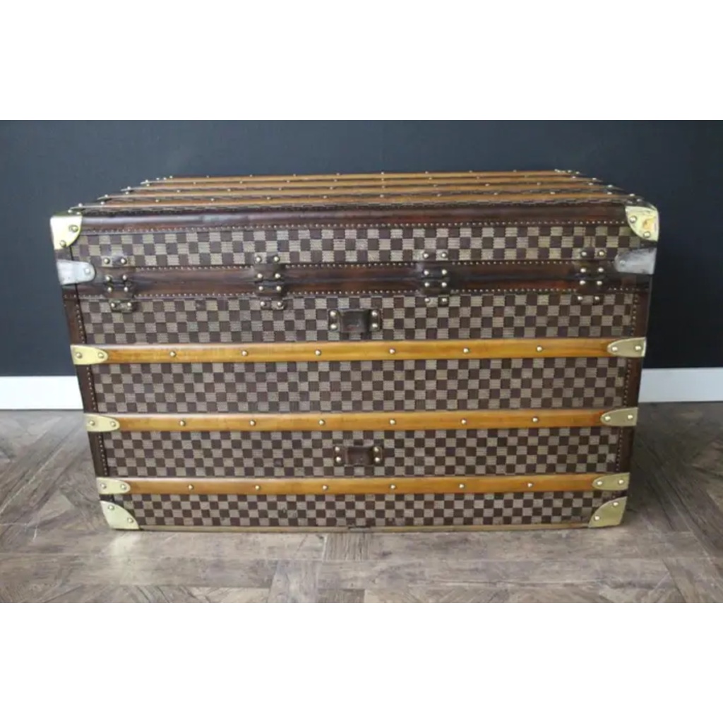 Malle Moynat à damiers, malle Moynat courrier 100 cm 10