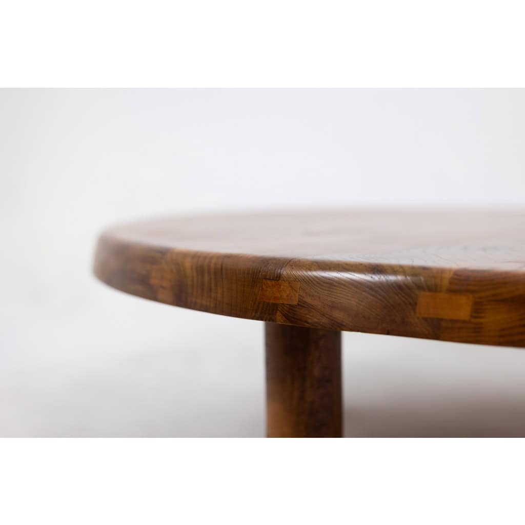 Pierre Chapo. Table basse en orme massif blond. Années 1970. LS64913509U 7