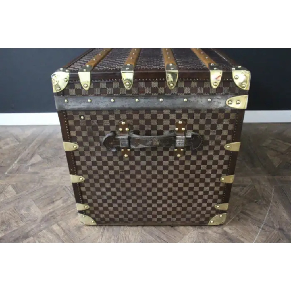 Malle Moynat à damiers, malle Moynat courrier 100 cm 11