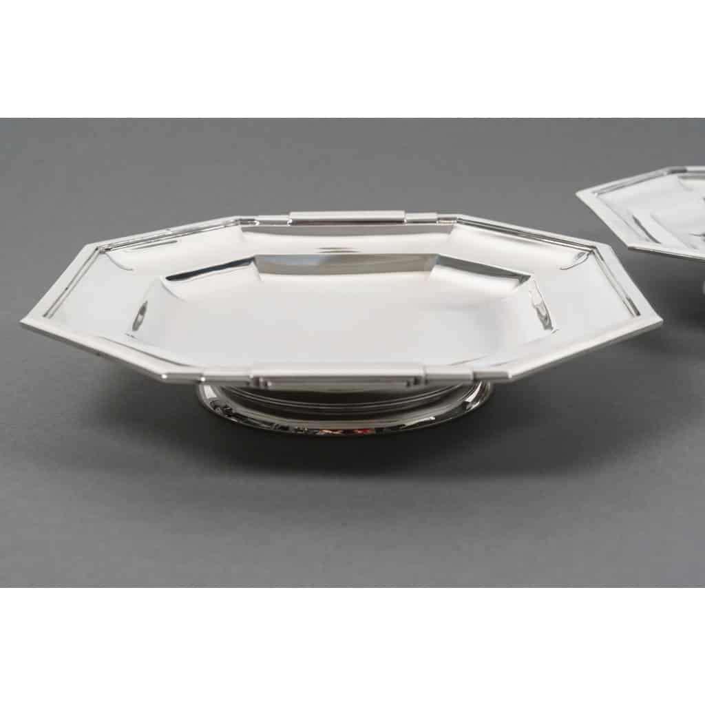 LAPPARRA – Paire de coupes sur pied argent massif XXe ART DECO 5