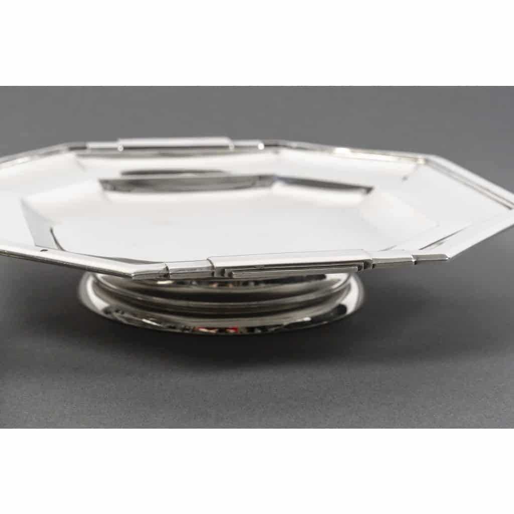 LAPPARRA – Paire de coupes sur pied argent massif XXe ART DECO 6