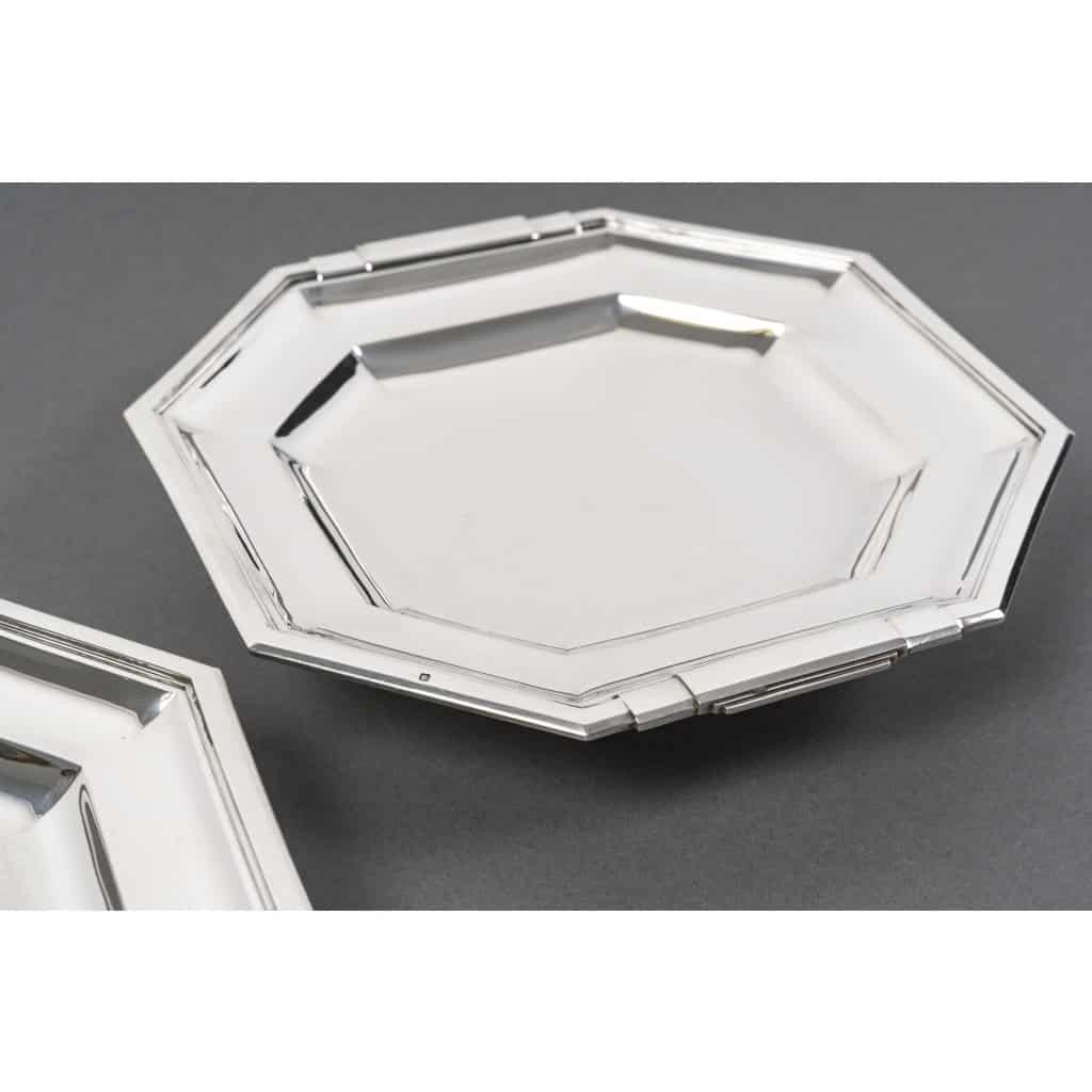 LAPPARRA – Paire de coupes sur pied argent massif XXe ART DECO 7