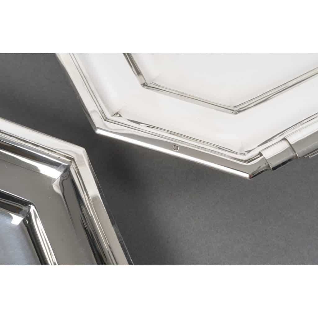 LAPPARRA – Paire de coupes sur pied argent massif XXe ART DECO 8