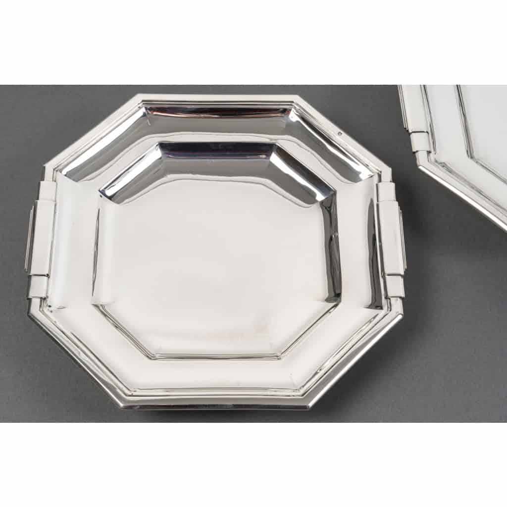 LAPPARRA – Paire de coupes sur pied argent massif XXe ART DECO 13