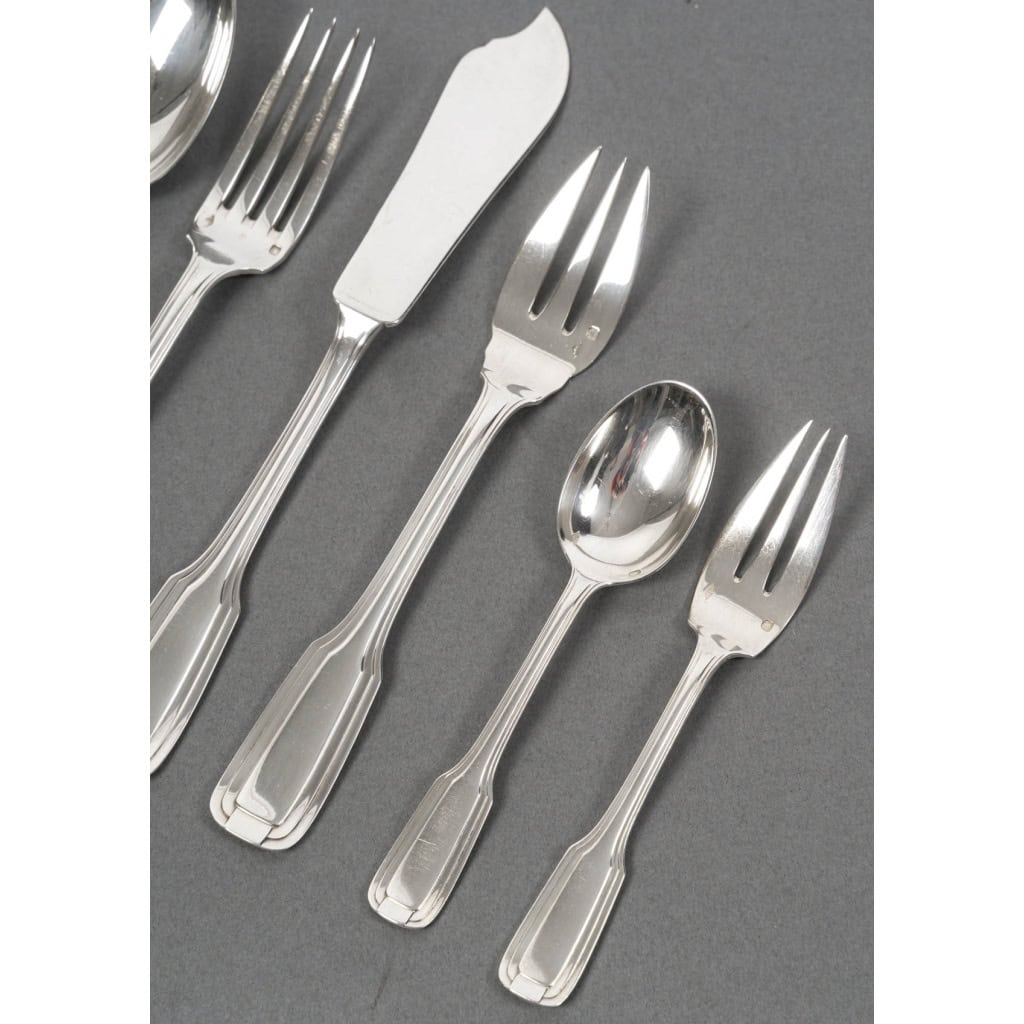 FOUQUET LAPAR – Ménagère de couverts 147 Pièces argent massif Art Déco vers 1930 5