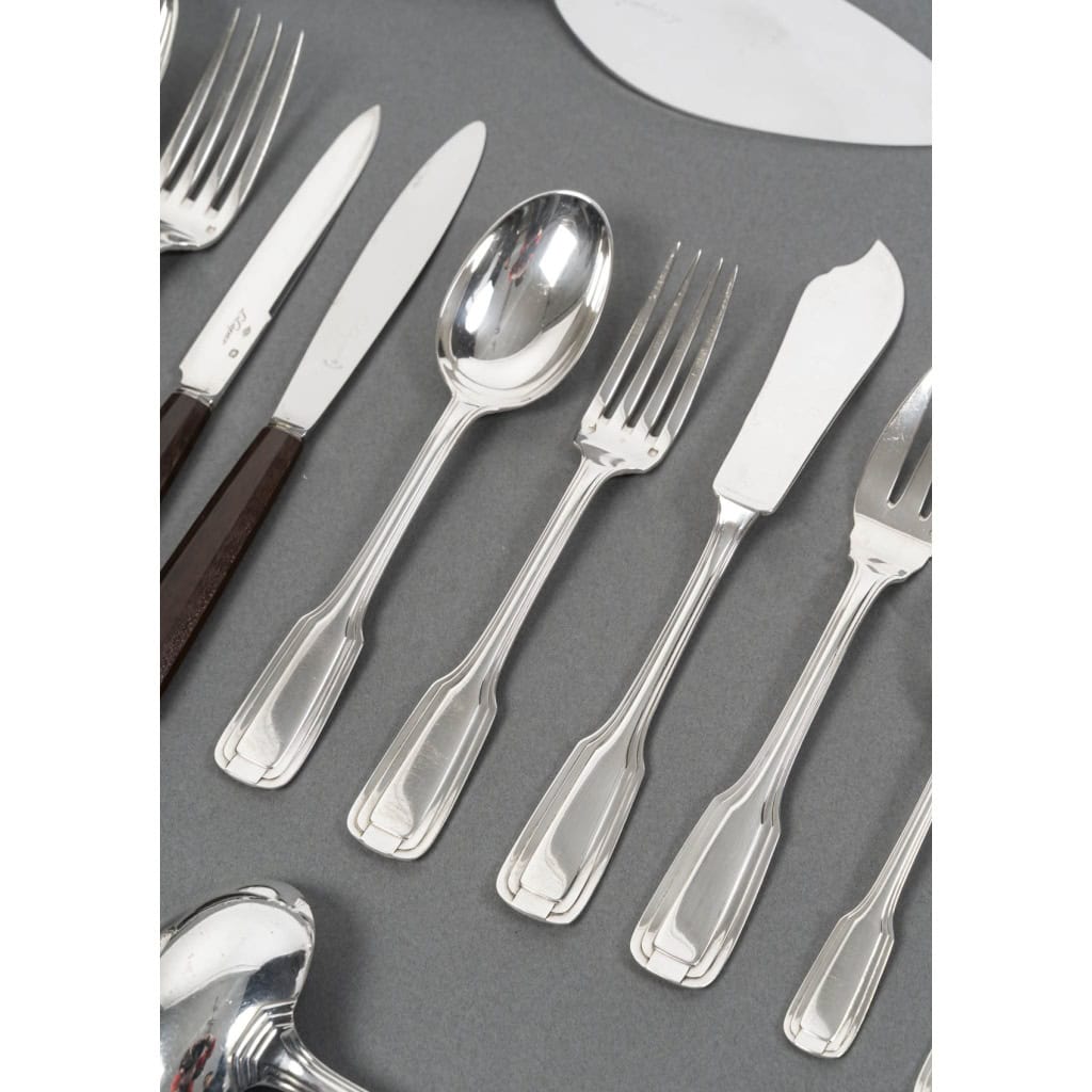 FOUQUET LAPAR – Ménagère de couverts 147 Pièces argent massif Art Déco vers 1930 6