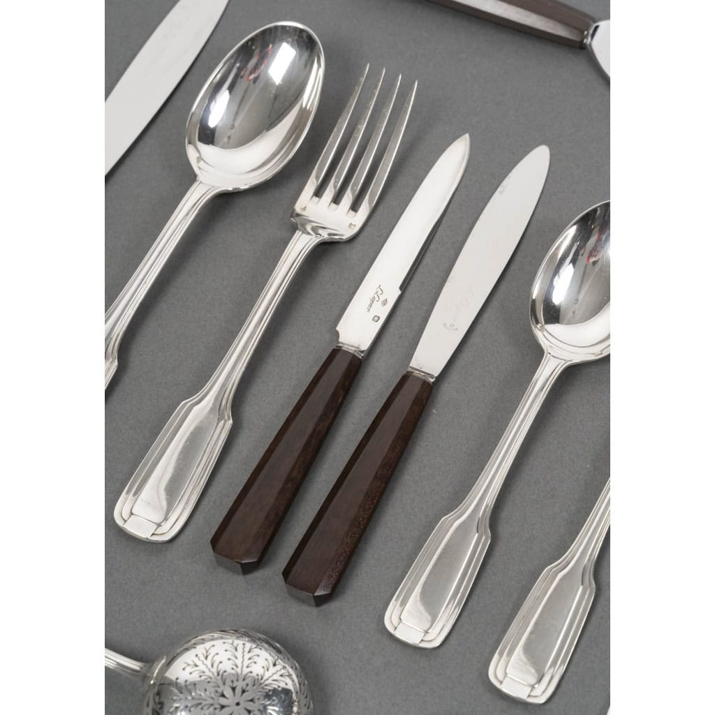 FOUQUET LAPAR – Ménagère de couverts 147 Pièces argent massif Art Déco vers 1930 7
