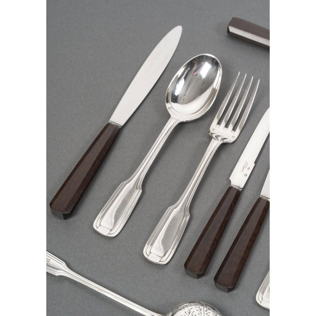 FOUQUET LAPAR – Ménagère de couverts 147 Pièces argent massif Art Déco vers 1930 8