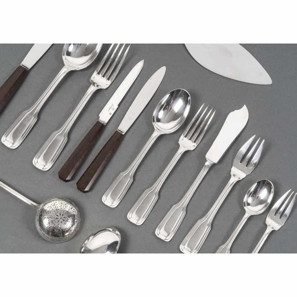 FOUQUET LAPAR – Ménagère de couverts 147 Pièces argent massif Art Déco vers 1930 3