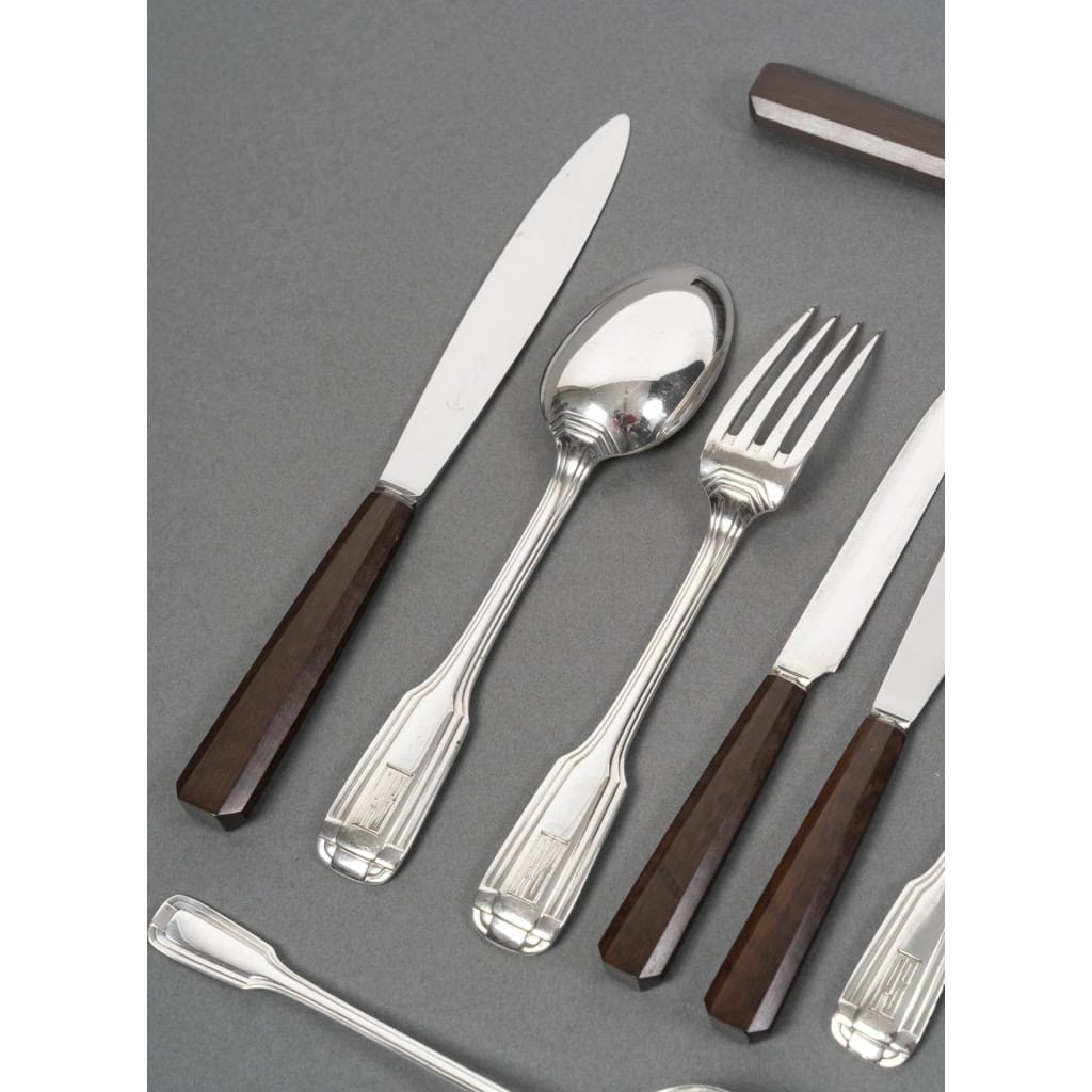FOUQUET LAPAR – Ménagère de couverts 147 Pièces argent massif Art Déco vers 1930 15