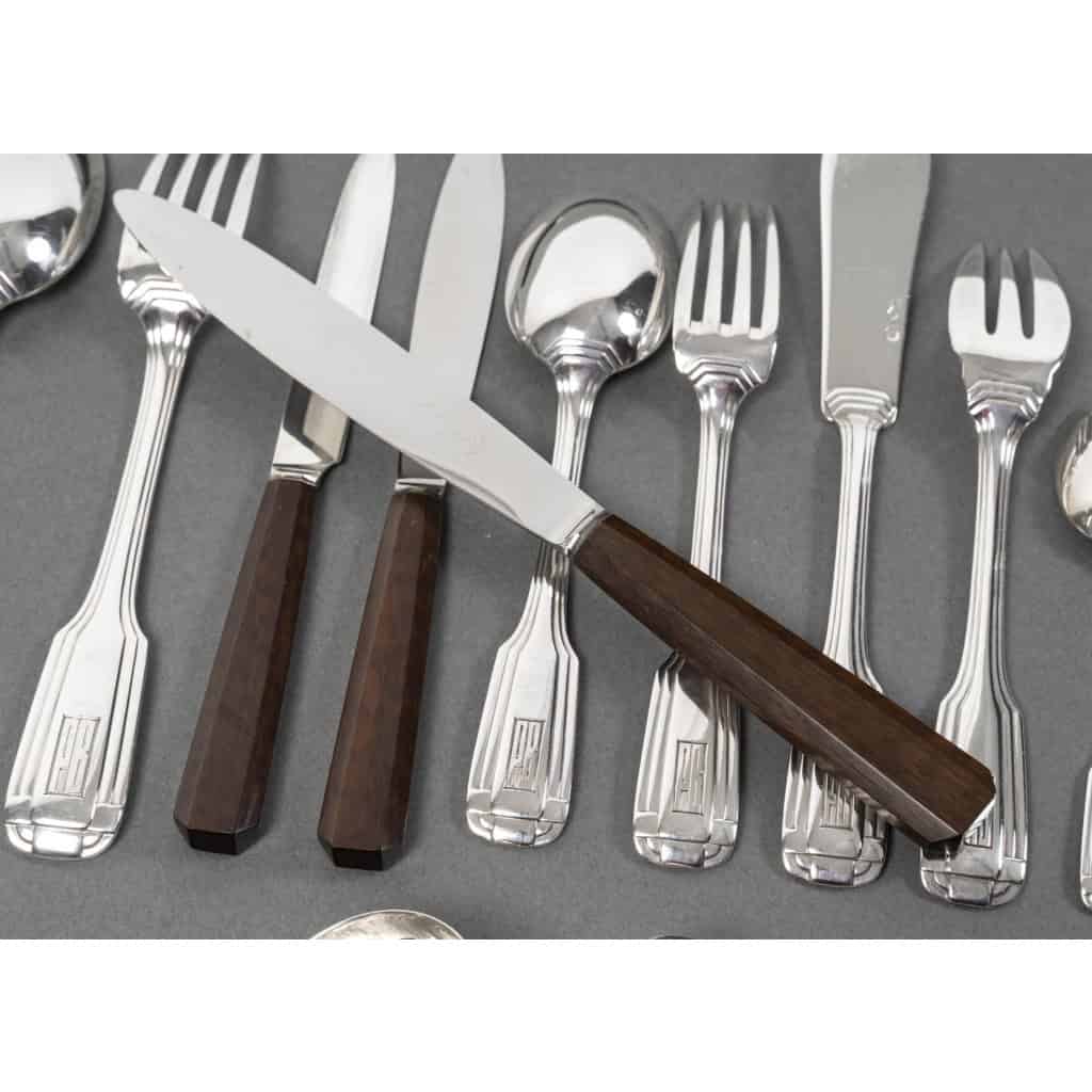 FOUQUET LAPAR – Ménagère de couverts 147 Pièces argent massif Art Déco vers 1930 17