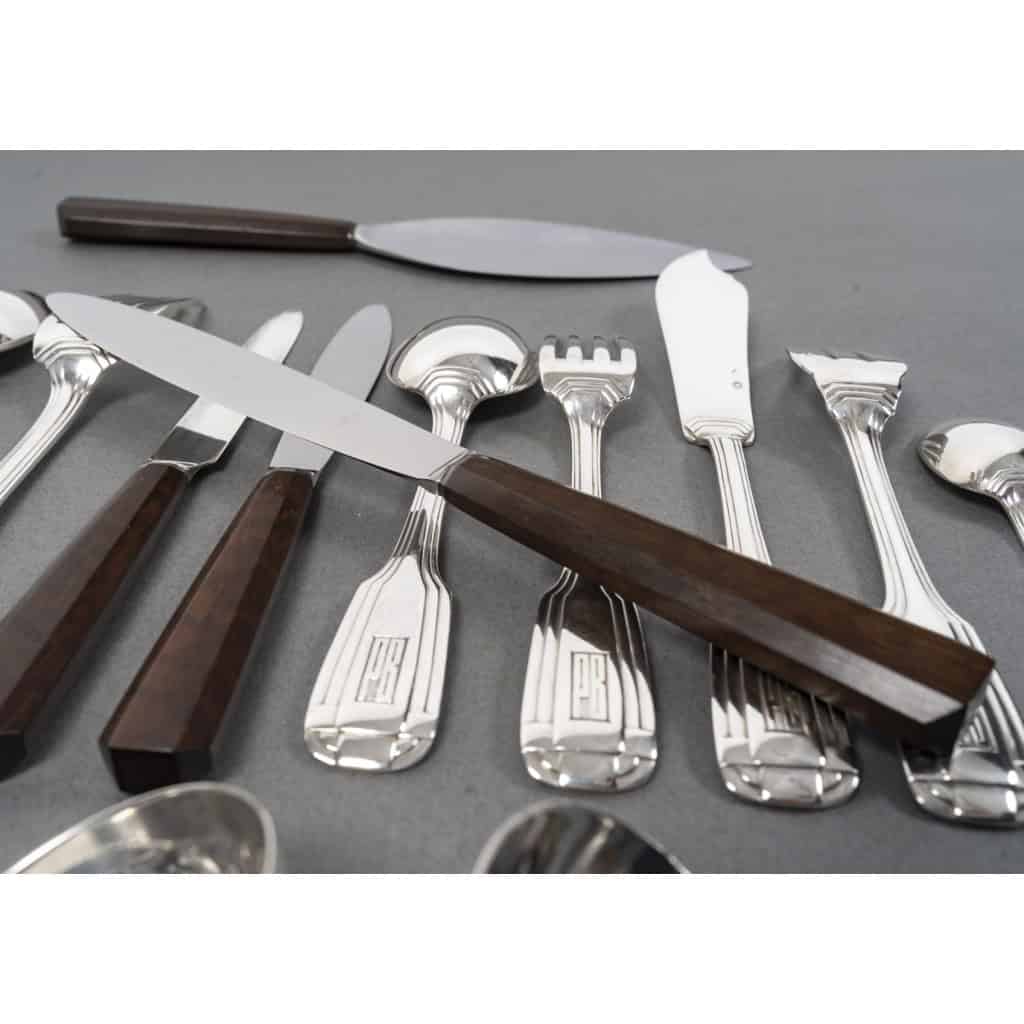FOUQUET LAPAR – Ménagère de couverts 147 Pièces argent massif Art Déco vers 1930 18