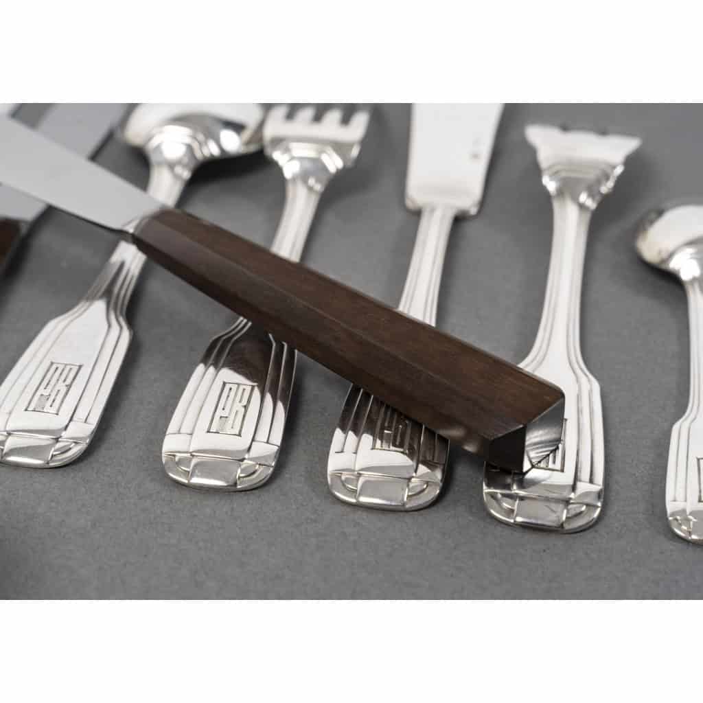 FOUQUET LAPAR – Ménagère de couverts 147 Pièces argent massif Art Déco vers 1930 19