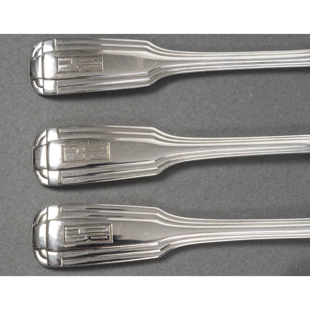 FOUQUET LAPAR – Ménagère de couverts 147 Pièces argent massif Art Déco vers 1930 22