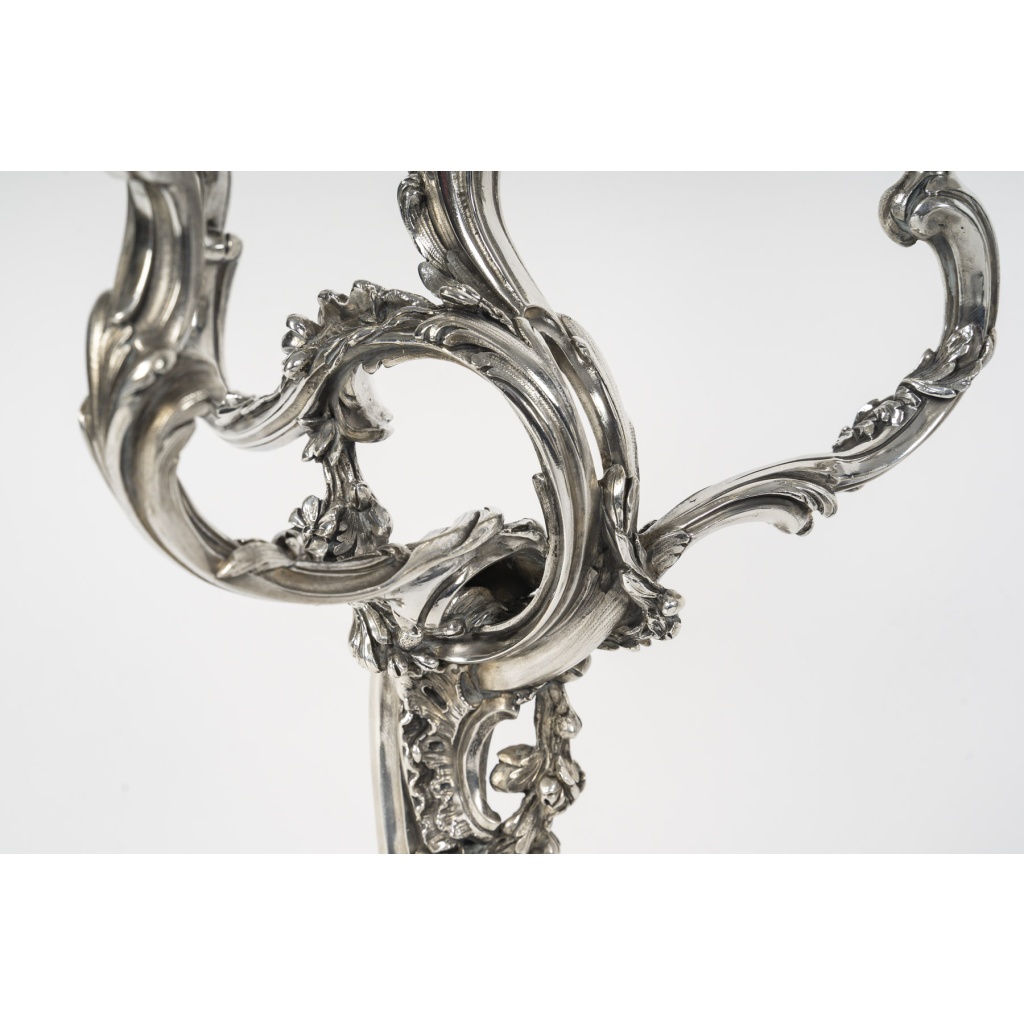 HARLEUX – Paire de candélabres Louis XV Epoque NAPOLEON III, XIXe 9
