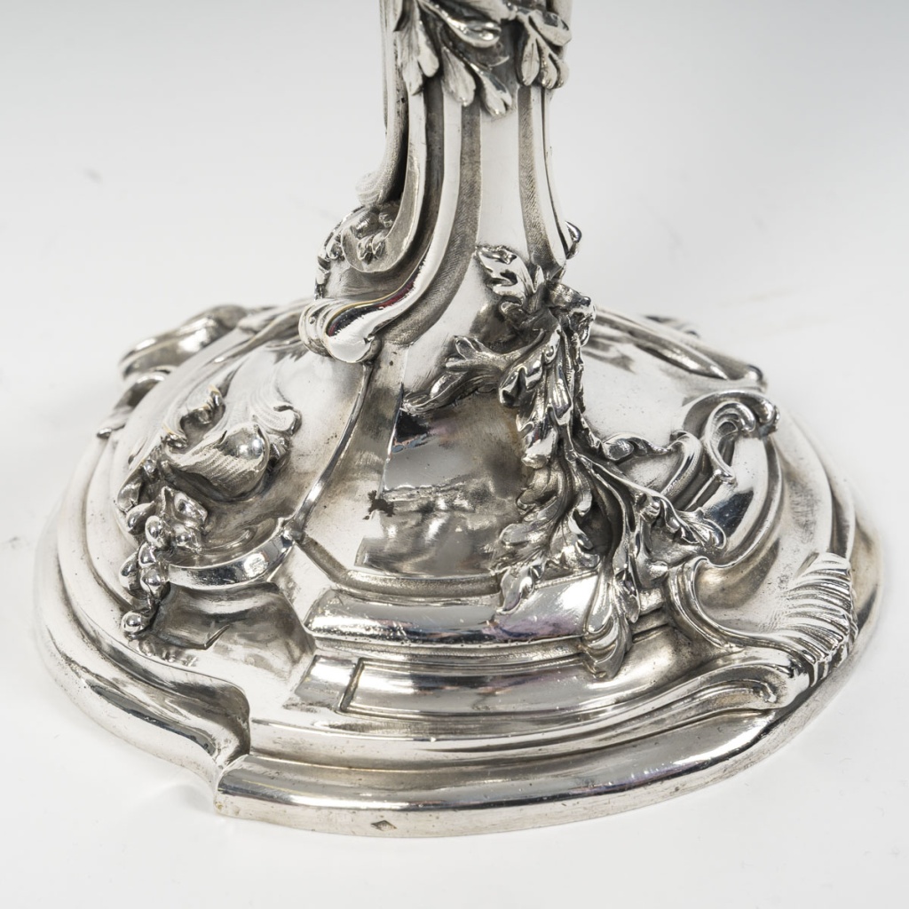 HARLEUX – Paire de candélabres Louis XV Epoque NAPOLEON III, XIXe 16