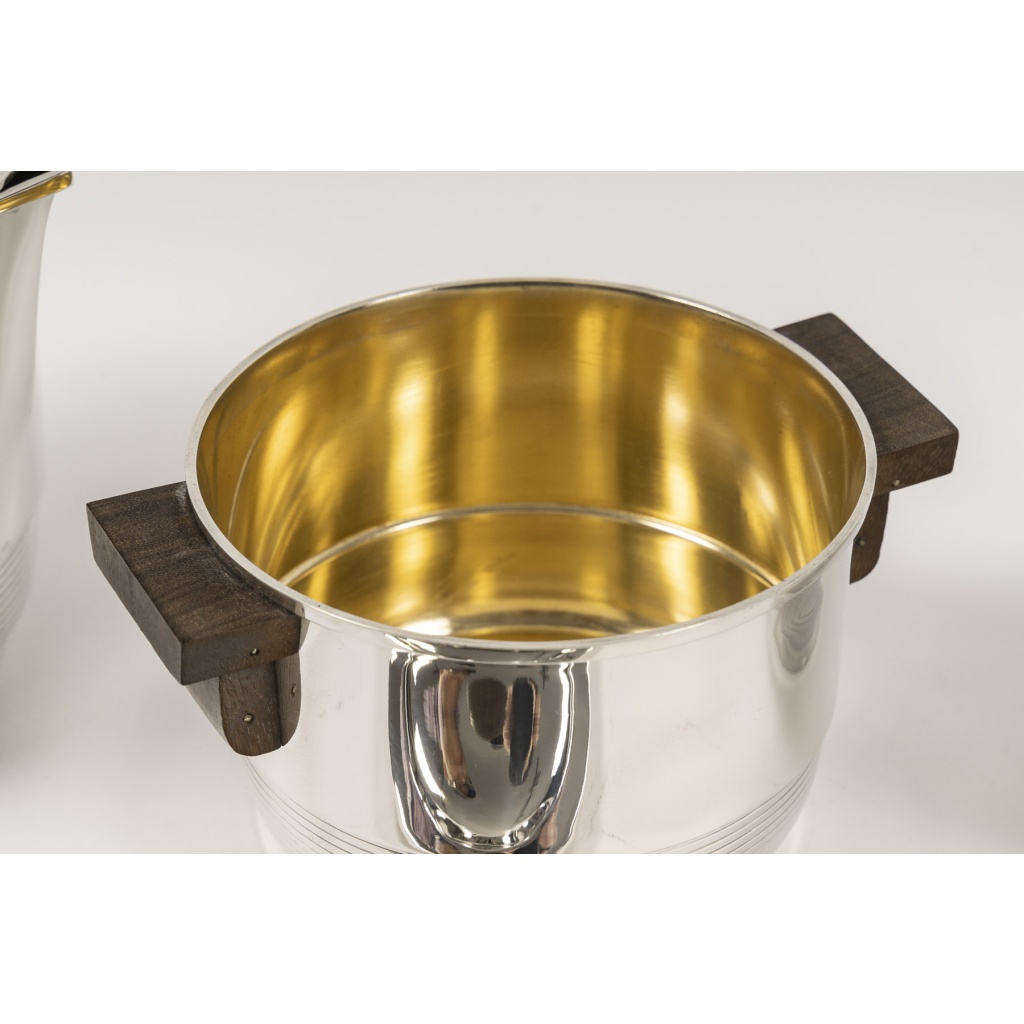 Fouquet Lapar – Service thé café 3 pièces argent massif ART DECO 16