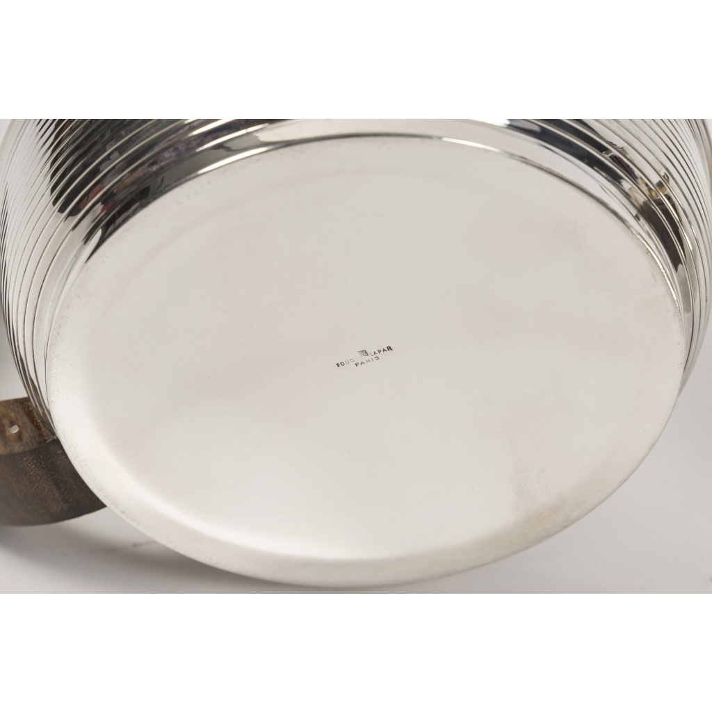 Fouquet Lapar – Service thé café 3 pièces argent massif ART DECO 19