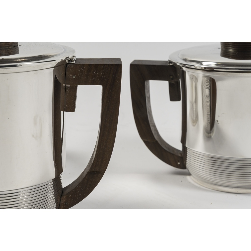 Fouquet Lapar – Service thé café 3 pièces argent massif ART DECO 23